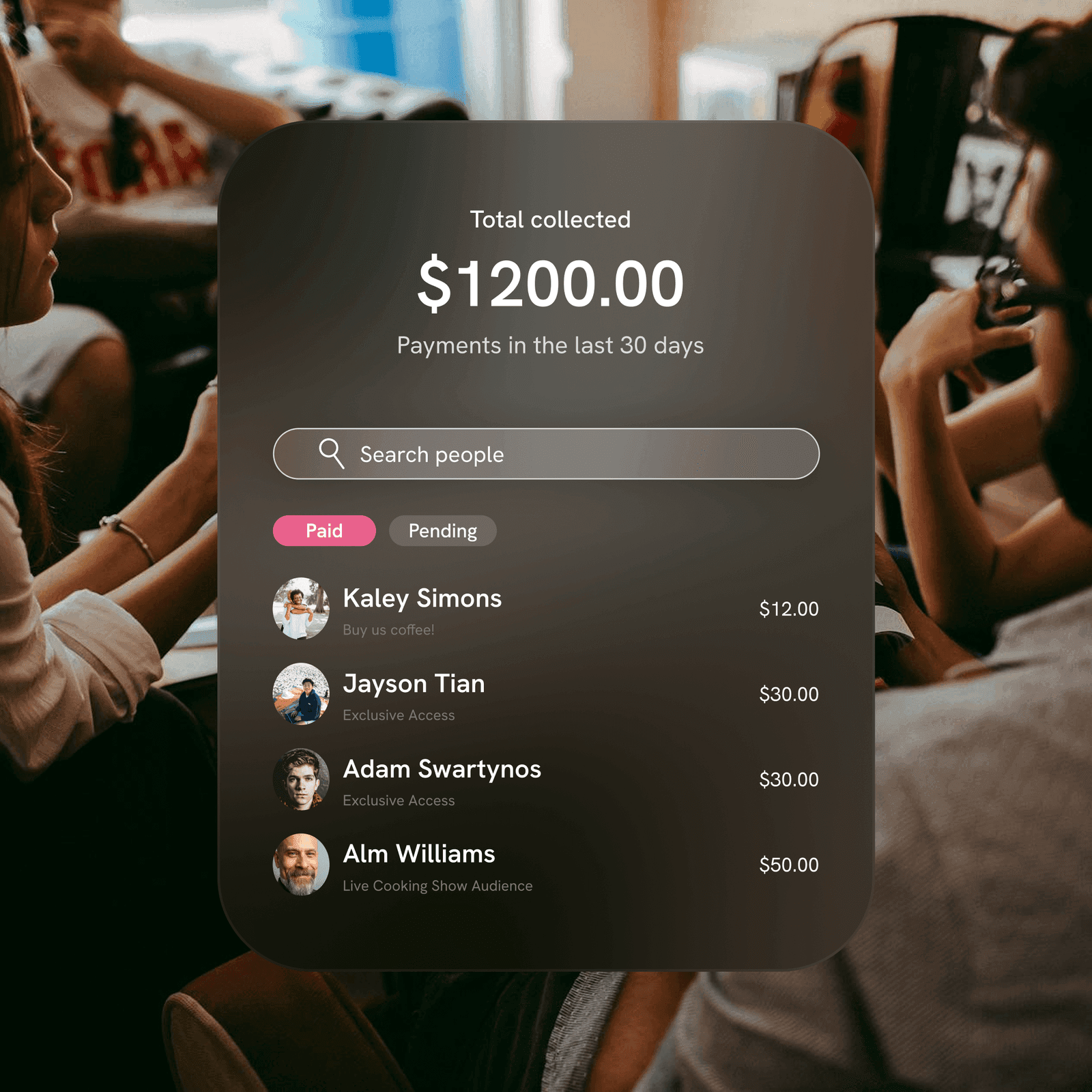 Membership fees demo
